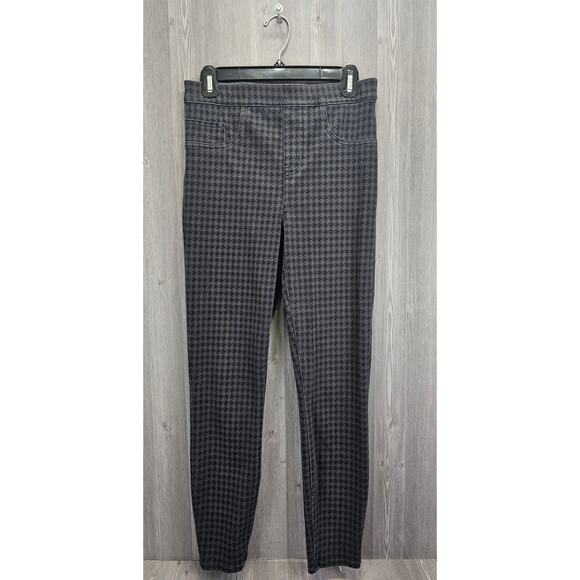 Spanx Stretch Jegging Pants Gray Black Houndstooth Womens Size M‎ - Picture 1 of 5